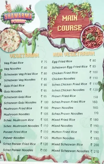 Shawarma Forest menu 