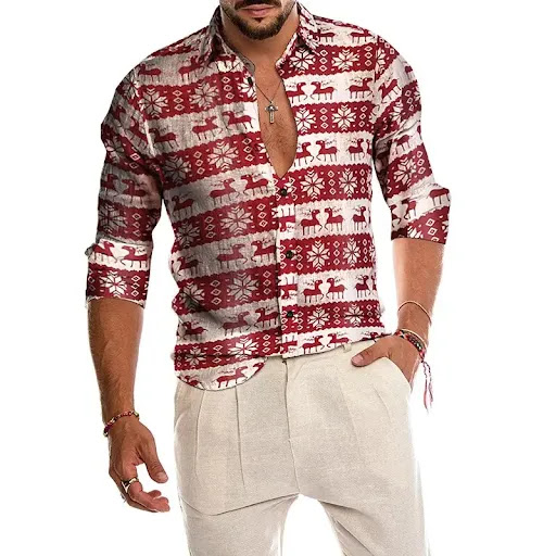 Title 5, Fawn print cotton and linen shirt