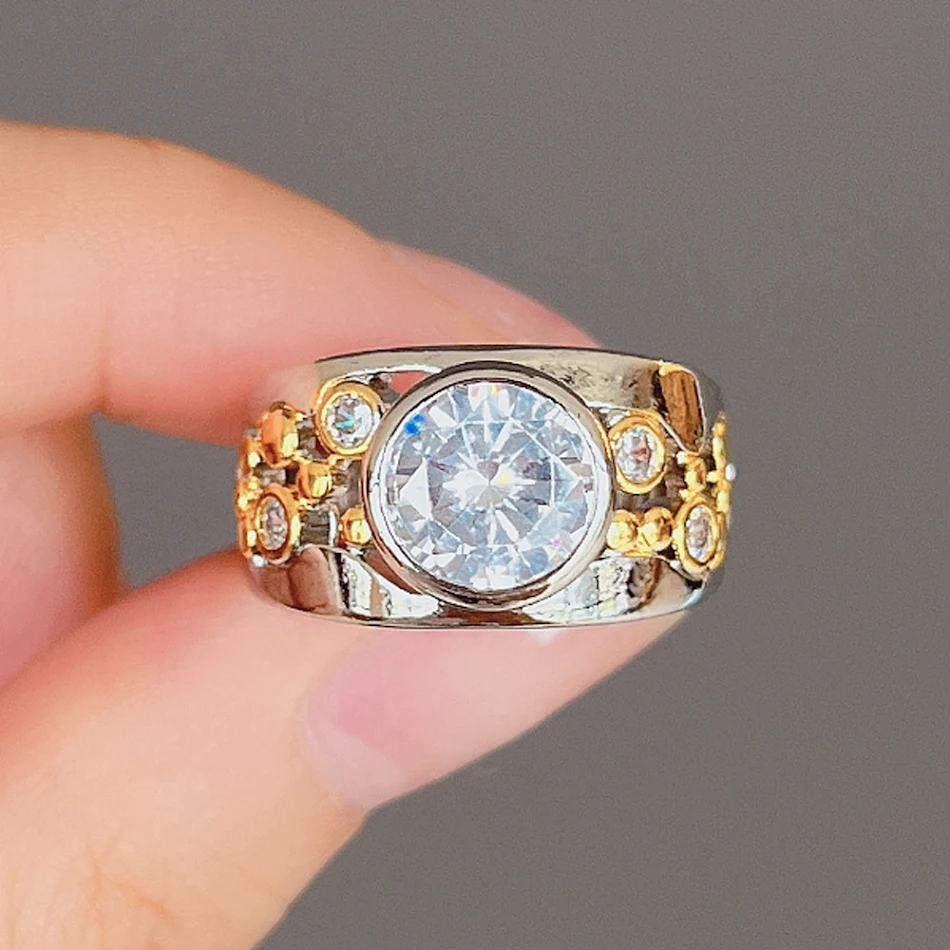 Bague ethnique créative en zircon creux tendance. Un bijou unique pour un style affirmé. Élégance et sophistication assurées.