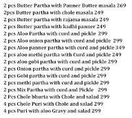 Paratha Wala menu 1