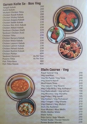 Royal Multi-Cuisine menu 