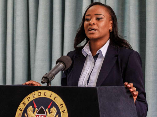 Statehouse deputy spokesperson Kanze Dena before addressing member of the media on President Uhuru Kenyatta's Diary on June 21,2018 Photo/Enos Teche.