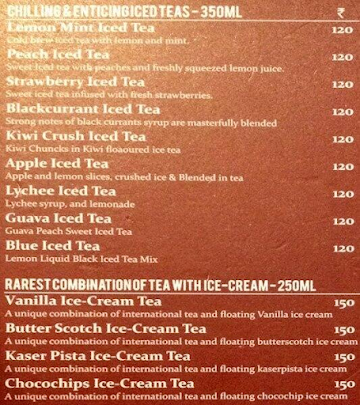 Wagh Bakri Tea Lounge menu 