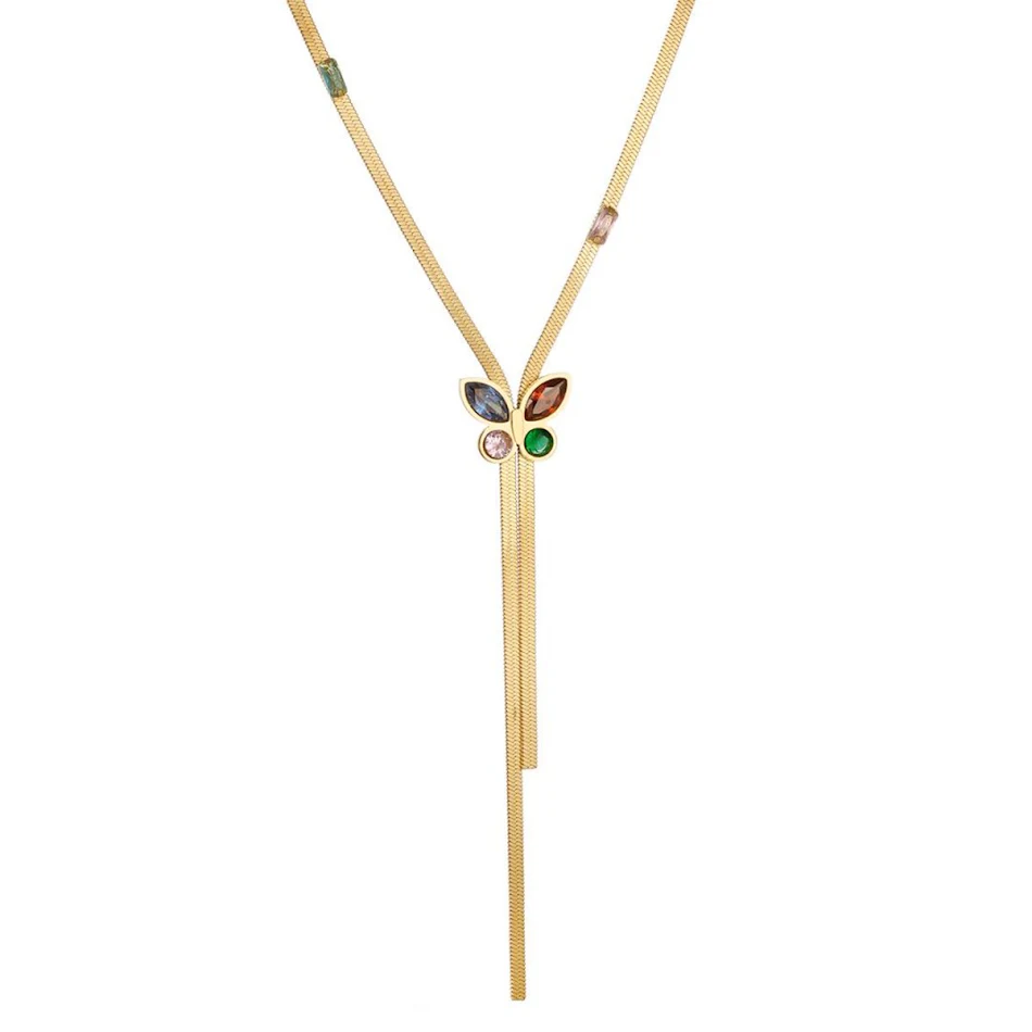Collier papillon en acier inoxydable pour femme, un bijou délicat et élégant pour sublimer votre look quotidien avec raffinement.