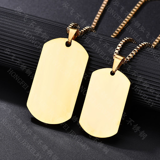 Title 2, Gold Stainless Steel Personalized Pendant Lover...