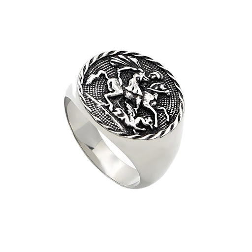 Title 5, Fashion Vintage Knight Out Of Titanium Steel Ro...