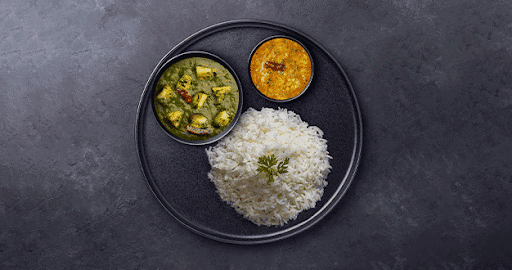 Aloo Palak - Rice Thali