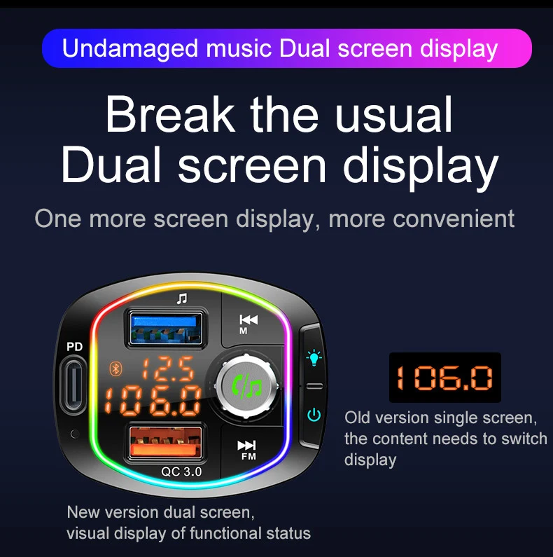 Title 14, BC66 Auto MP3 Bluetooth Speler Snel Opladen Zev...