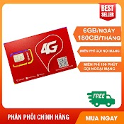 Sim 4G Viettel V150N 180Gb/Tháng 6Gb/Ngày Miễn Phí Cuộc Gọi Sim Viettel