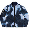 supreme®/the north face® bleached denim print fleece jacket fw21