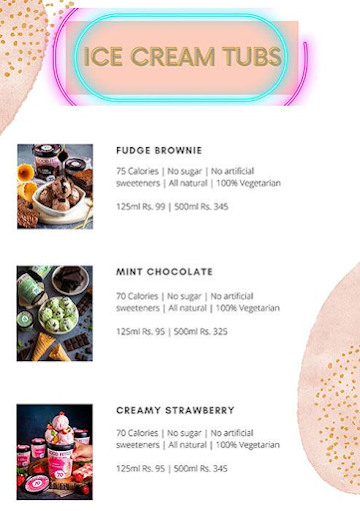 Good Fettle- Healthy Ice Cream menu 