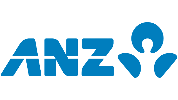 파란색 'anz' 텍스트 및 두 팔을 벌린 캐릭터