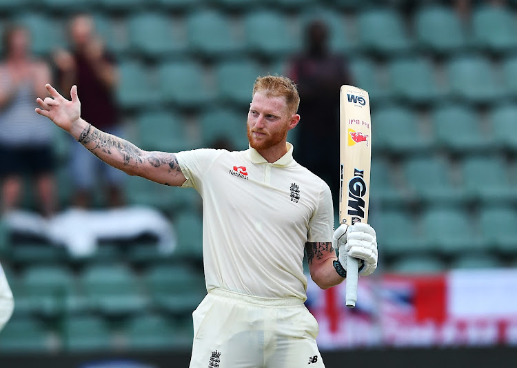 Ben Stokes of England celebrate scoring 100 runs during day two of the third Test match against South Africa at St Georges Park on January 17, 2020 in Port Elizabeth, South Africa.