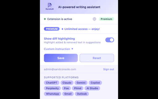 Rendraft: AI Writing Assistant screenshot 2