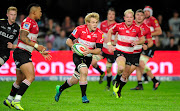 Marnus Schoeman of the Emirates Lions attacks during 2018 Super Rugby game between the Sharks and the Lions at Kings Park, Durban on June 30 2018.