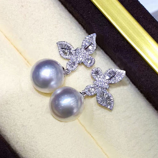 Title 11, Butterfly Pearl Jewelry Suit with Refined Zirco...