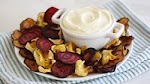 Baked Veggie Chips with Curried Yogurt Dip was pinched from <a href="http://www.bettycrocker.com/recipes/baked-veggie-chips-with-curried-yogurt-dip/d1503186-a8a7-428c-8cb0-7e1977843855" target="_blank">www.bettycrocker.com.</a>