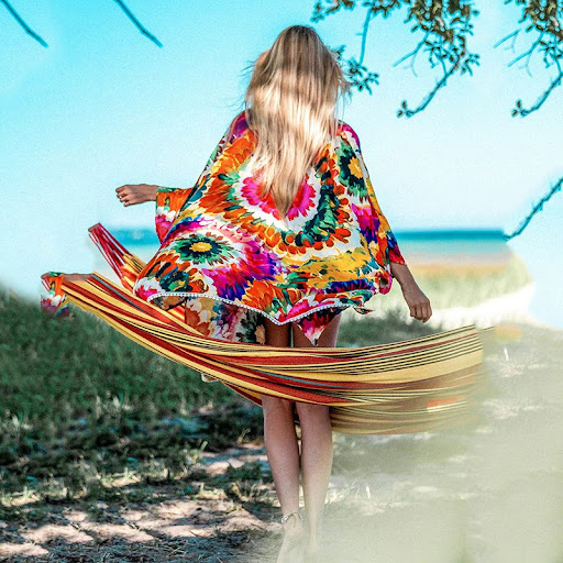 Title 5, Womens Fashion Printed Beach Skirt Cardigan Wi...