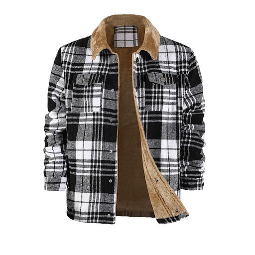 Title 29, Mens Plaid Coat Flannel Long Sleeve Lapel for ...
