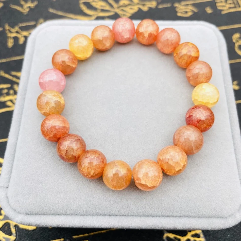 Pulseira de jade quebrado e cristal rachado para meninas, um acessório moderno e charmoso para um visual único e estiloso.