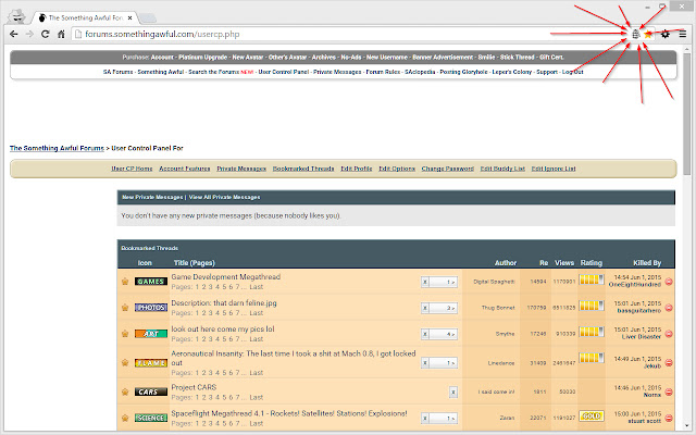 SomethingAwful Bookmark Opener chrome extension