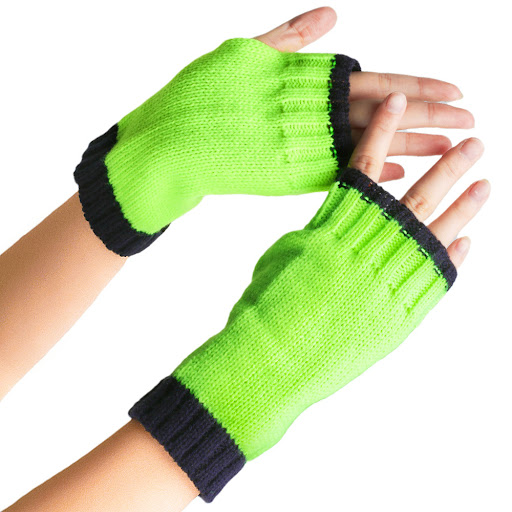 Title 1, Half Finger Warm Color Wrist Wrap Warm Wool Gloves