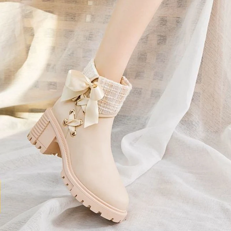 Title 6, Weiche Leder Martin Boots Damen Kurzstiefel mit...
