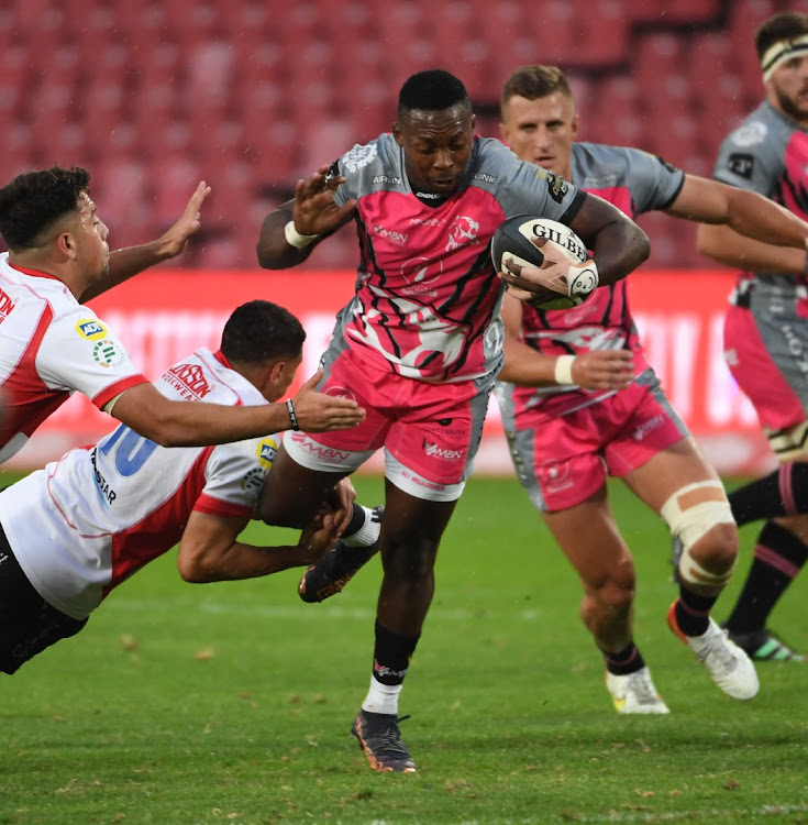 Ali Mgijima of the Pumas during the Currie Cup, Premier Division match between Fidelity ADT Lions and Airlink Pumas at Emirates Airline Park on April 28, 2023 in Johannesburg, South Africa.