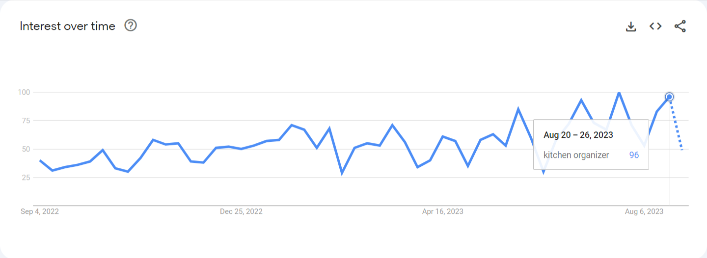 Google Trend for Kitchen Organizer