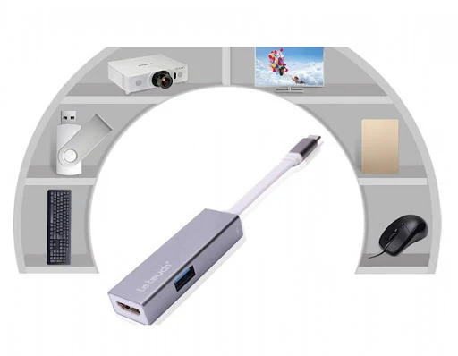 Bộ chia/ Hub USB 3.0 Letouch (Type C HDMI Power delivery)-LT4671 (Xám)