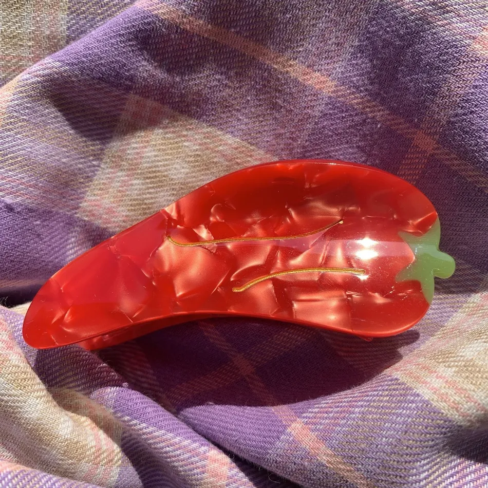 Barrettes pour cheveux femme, minorité française, motifs fruits et légumes, parfaites pour coiffures créatives, élégantes et faciles à utiliser, résistantes.
