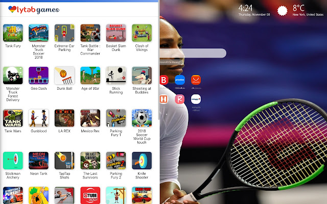 Serena Williams Theme New Tab