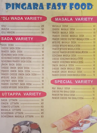 Pingara Fast menu 1