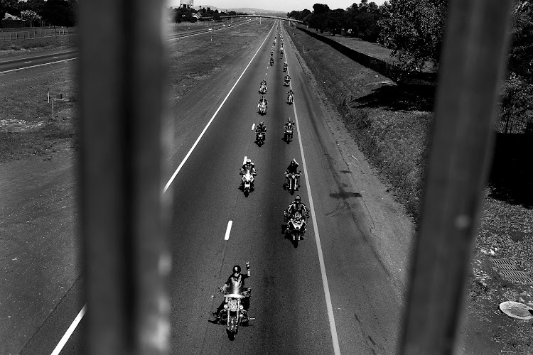 A ride led by The Hells Angels to a Poppy Day event in Brakpan, Johannesburg.