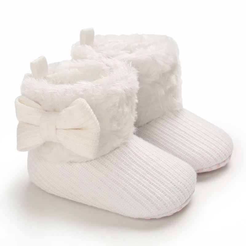 Babysnowboots voor 0-1 jaar, unisex, met strik en gebreid. Warme schoenen voor baby's. Bescherming en comfort voor de kleine voetjes in de winter.