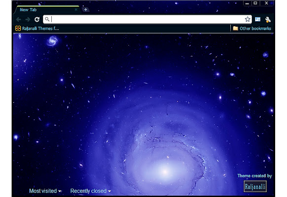 BlueGalaxy4921-1920 OpticBlue Hubble6 Theme chrome extension