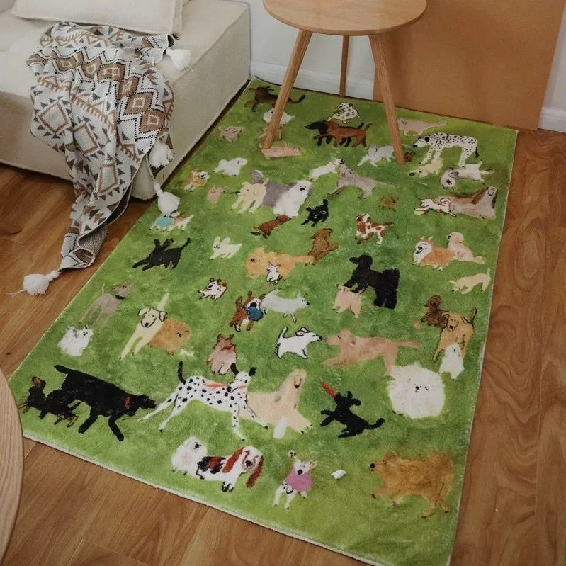 Hondenpark deurmat, tapijt voor slaapkamer, nachtkastje, woonkamer en salontafel. Beschermt en verfraait uw huis.