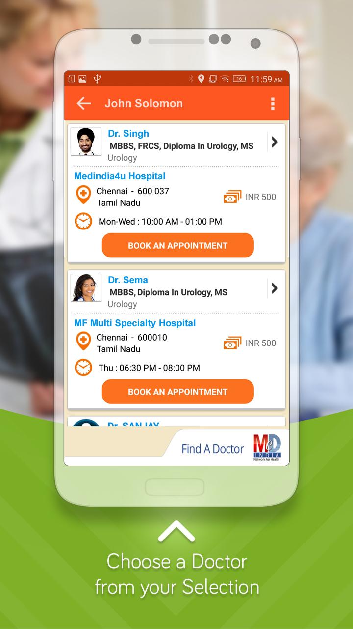 Find a Doctor Screen 2