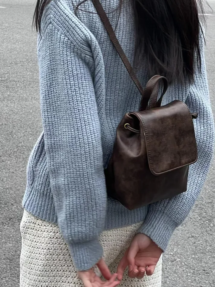 Sac à Dos Américain Rétro Marron Neuf Idéal pour le Quotidien Grand Espace Confort et Style Design Classique Parfait pour Étudiants et Voyageurs