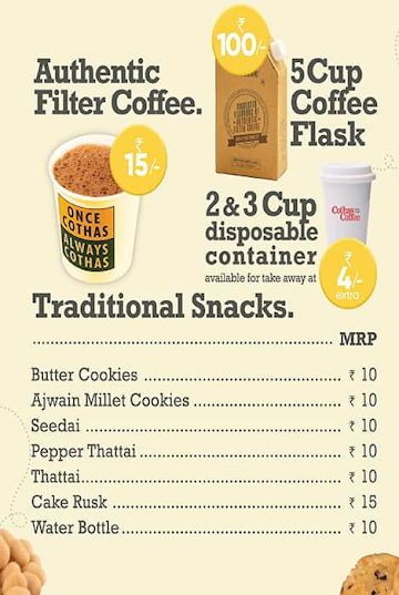 Cothas Coffee Co menu 