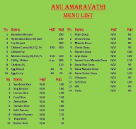 Anu HYDRABHADHI family restaurant menu 1