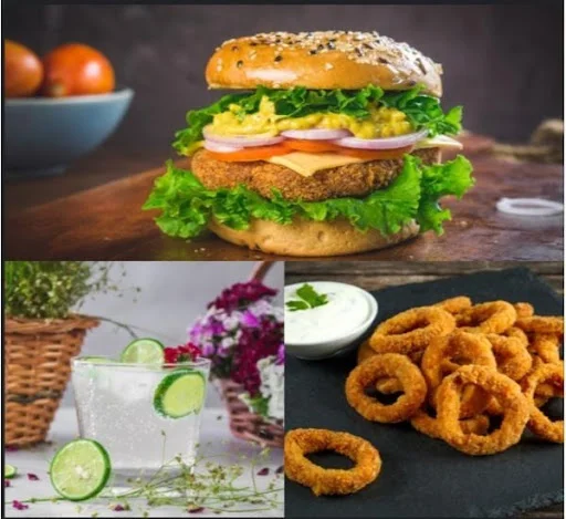 Fish Fillet Burger + 6 Pc Onion Rings + Lemonade [330 Ml]