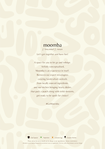 Moomba menu 