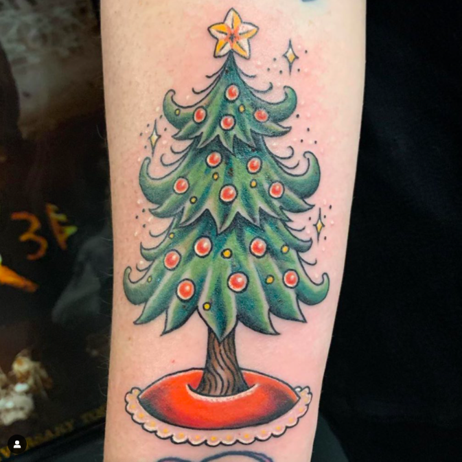 Cartoonish Christmas Tattoo