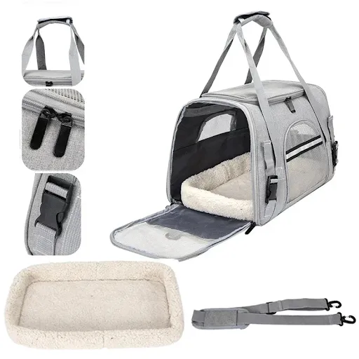 Dog Carrier Bag With Thick Cotton Cushion Pet Aviation Backpack Anti-suffocation Portable Travel Bag Pet Dog Bag Mesh Ou