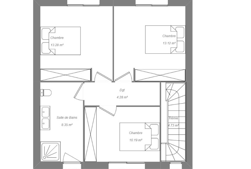  Vente Terrain + Maison - Terrain : 746m² - Maison : 170m² à Saint-Antoine-du-Rocher (37360) 