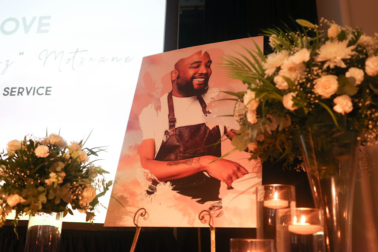 A portrait of Tebello “Tibz” Motsoane at Sacred Heart College in Johannesburg during his memorial service on February 16 2023.