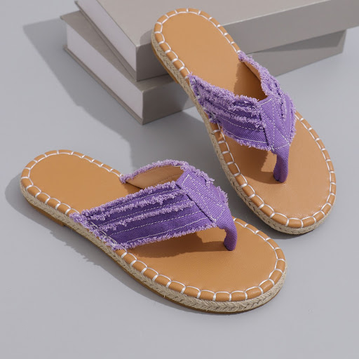 Title 3, Womens Fashion Flat Straw Beach Flip-flops Plu...