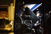 Serena Williams arrives at Adelaide Airport ahead of the Australian Open tennis tournament in Adelaide, Australia, on January 14, 2021. 