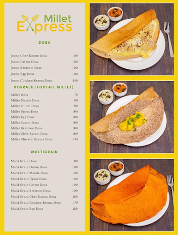 Millet Express menu 